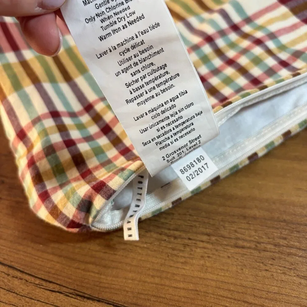 Pottery Barn Cameron Multicolored Plaid Check 20